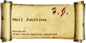 Heil Jusztina névjegykártya